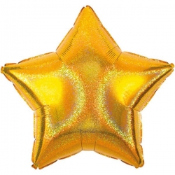 Balon foliowy Gwiazda Złota holograficzna 46 cm